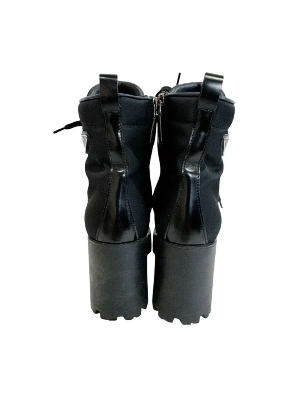 Prada Booties Heels Sneakers Brands Lace Up Short Boots Triangle Logo